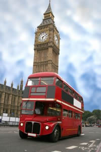 London - big ben and a london bus